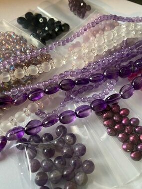 Glass and Natural Stone Bead Lot